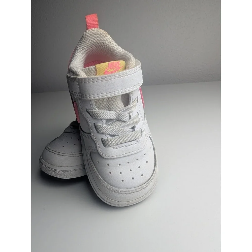Nike Court Borough Low 2 Toddler Shoes White/Pink Size 6C